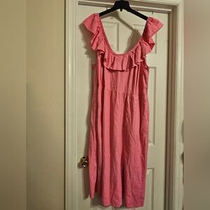 NWOT Ava & Viv Pink Ruffled Dress. Size:2XL.